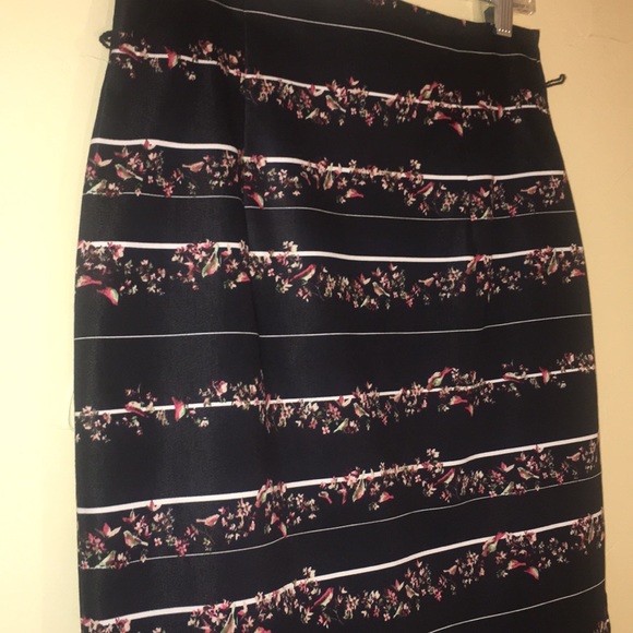 Worthington skirt pencil floral birds petite black - Picture 2 of 7